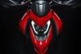 A sharp LED headlight and a supermoto-style front beak. Ducati Hypermotard 950 headlight detail shot
